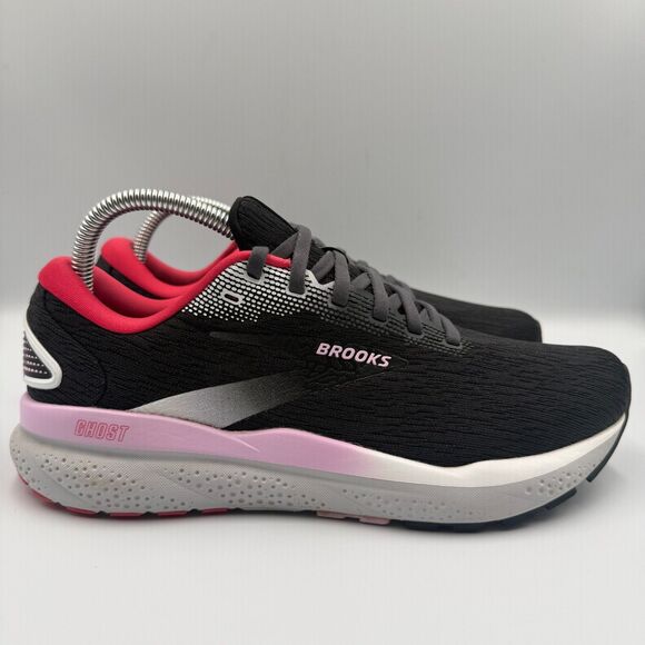 Brooks Shoes - Brooks Ghost 16 Women's Size 9 B Black Red Running Shoes Sneakers 1204071B051